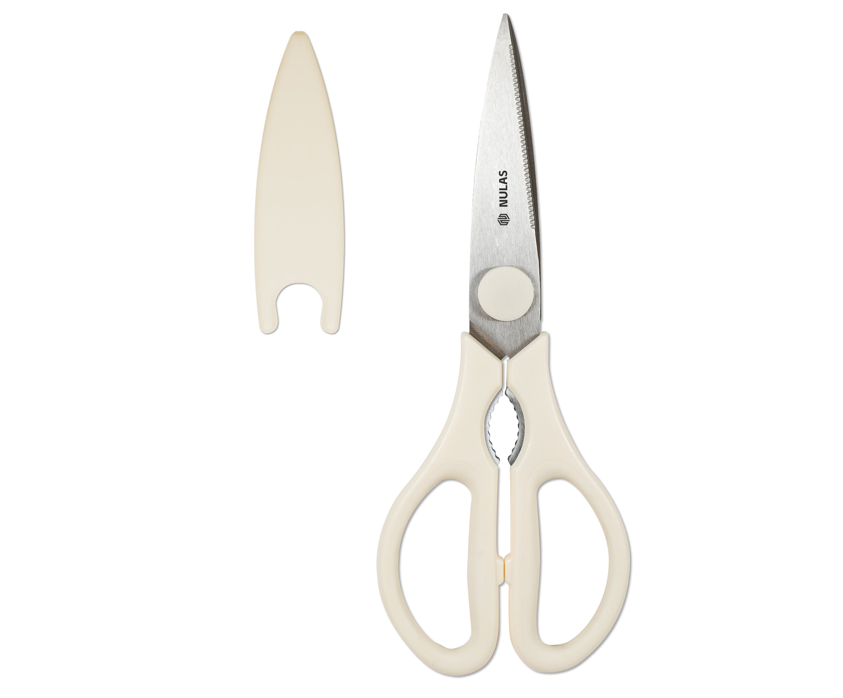 NULAS Kitchen Scissors for Food, Heavy Duty Come Apart Poultry Shears for Cooking, All Purpose for Cutting Chicken, Meat, Fish & Vegetables (Cream, 8.35 Inch)
