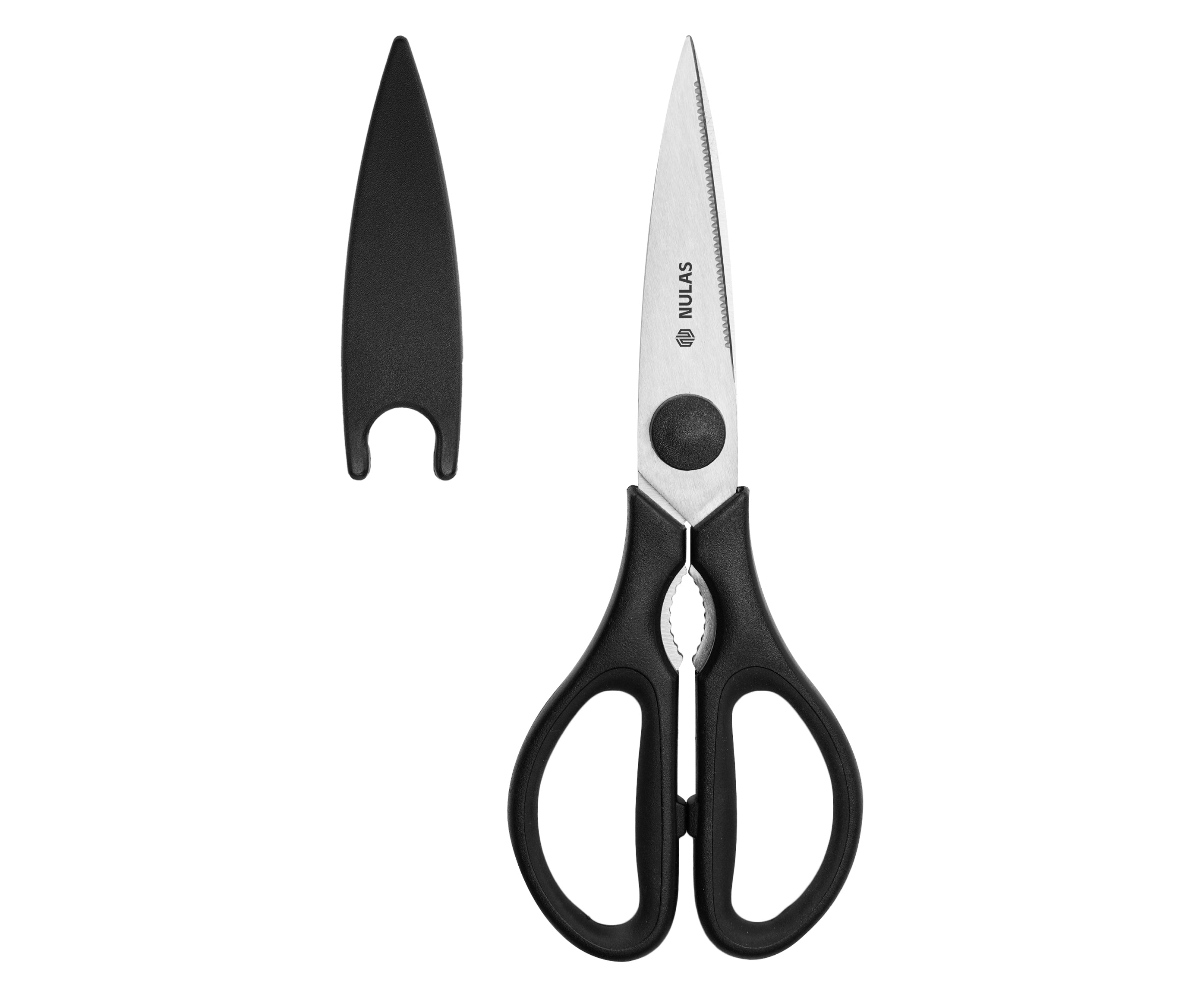 NULAS Kitchen Scissors for Food, Heavy Duty Come Apart Poultry Shears for Cooking, All Purpose for Cutting Chicken, Meat, Fish & Vegetables (Black, 8.35 Inch)