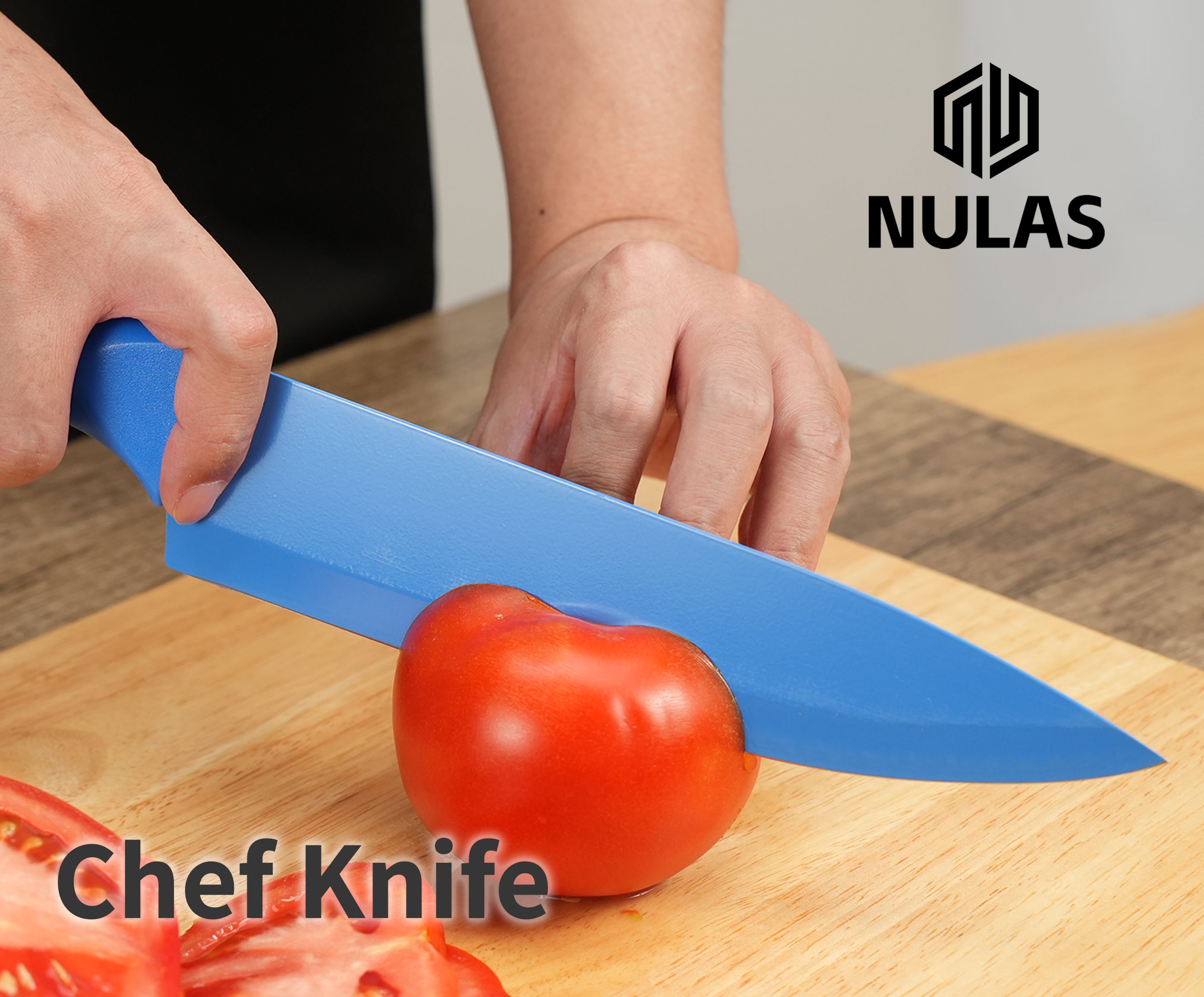 NULAS Knife Set, 12-PC Colorful Kitchen Knife Set, 6 Sharp Kitchen Knives with Built-in Sharpener Covers for Cooking, Cutting&Chopping (Multicolor)
