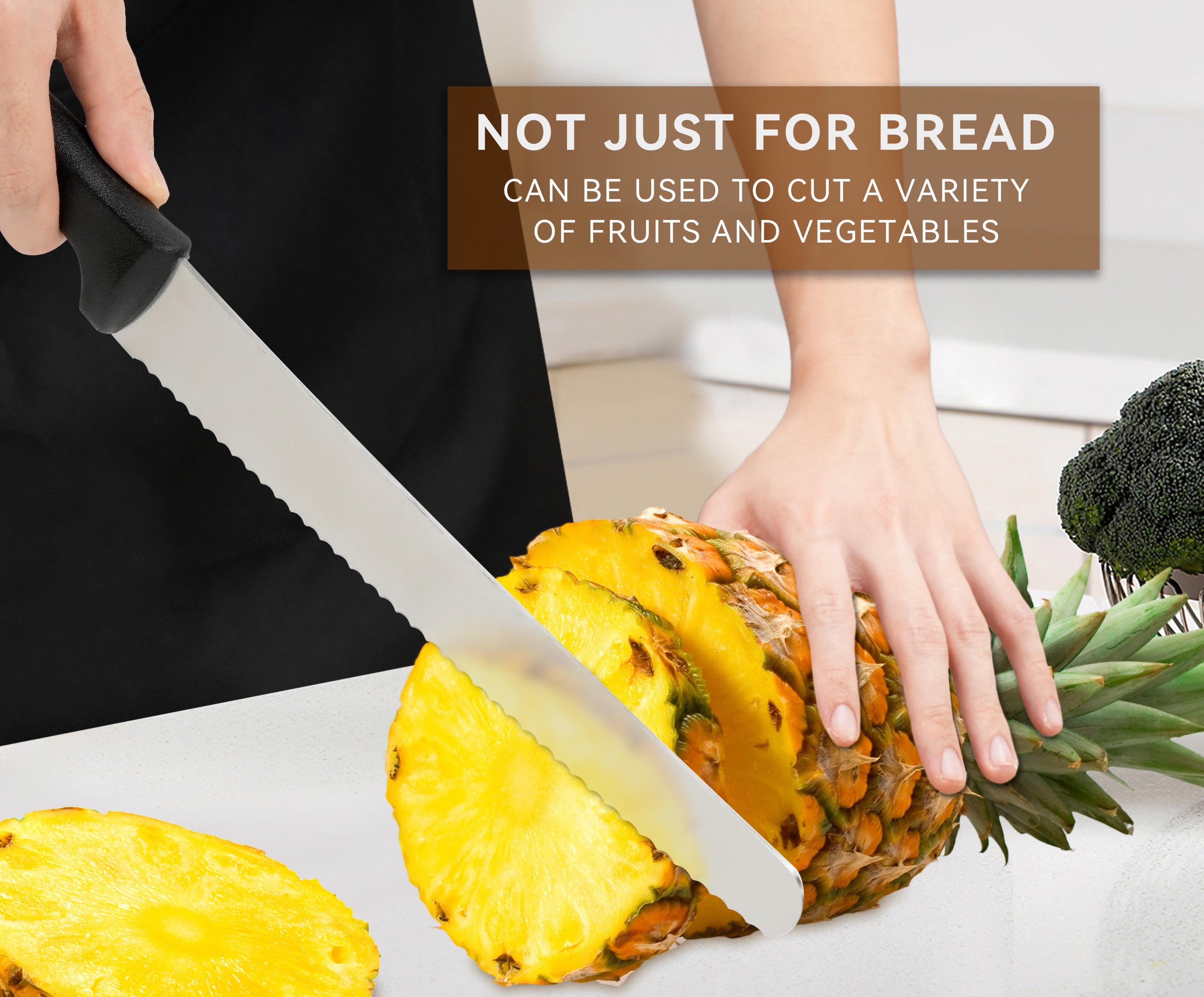 NULAS Bread Knife, 10 inch Serrated Sourdough Slicer Cutter for Homemade Bread, 1.4116 German Steel, Ergonomic Anti-slip Handle (Black, 10 inch)